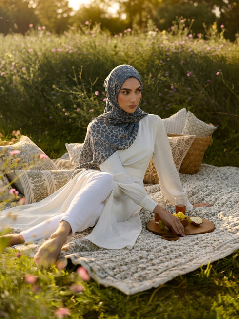 Snow Leopard Printed Modal Hijab