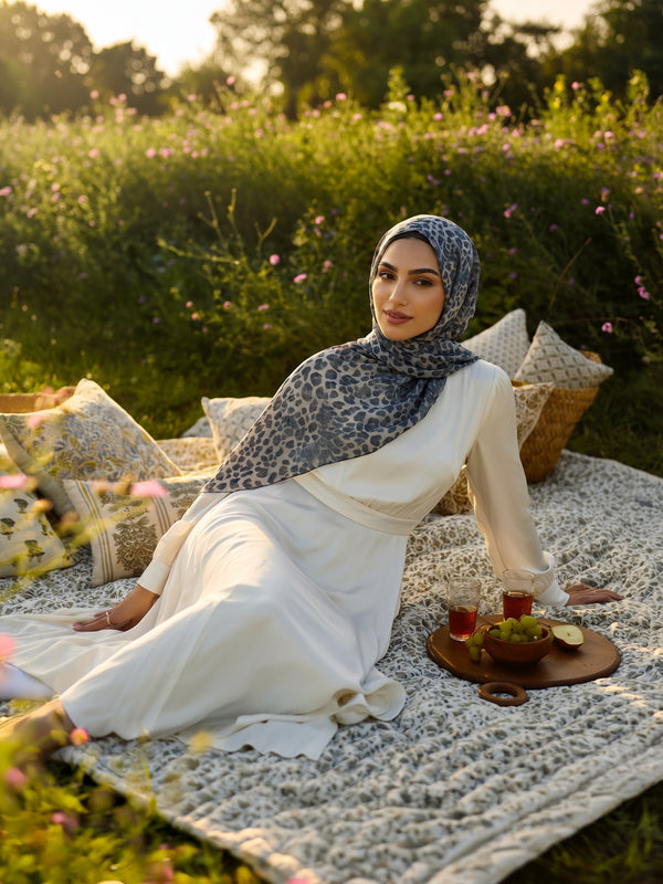 Snow Leopard Printed Modal Hijab