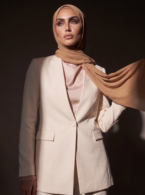 Noura Jersey Hijab - Tan Brown