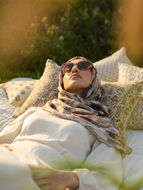 Cappuccino Printed Modal Hijab