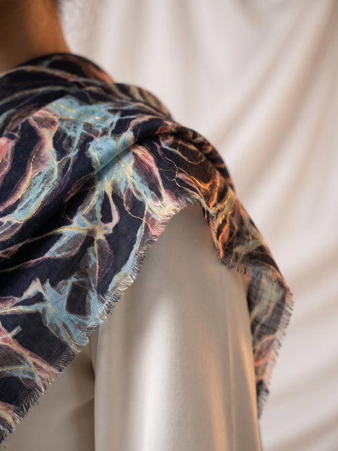 Glitter Festive Woolen Stole - 06