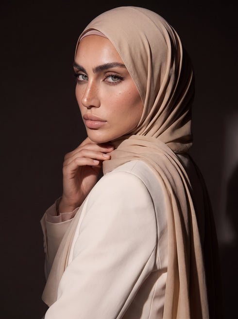 Noura Jersey Hijab - Khaaki