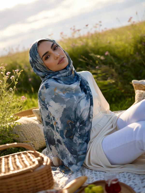 Rain-washed Printed Modal Hijab