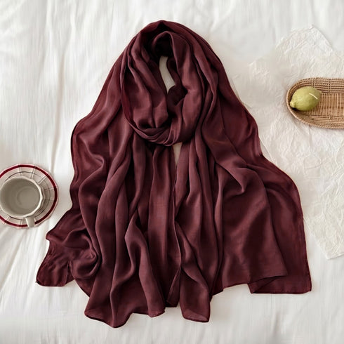 Celeste Summer Hijab - Dark Maroon