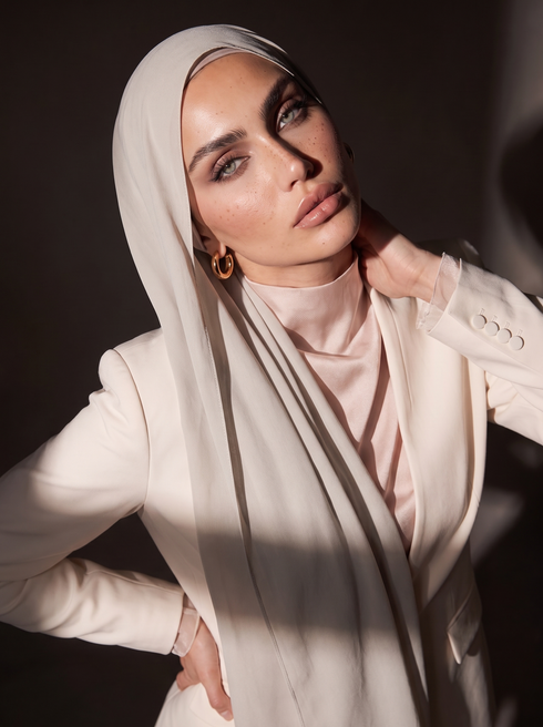 Noura Jersey Hijab - Silver Crest