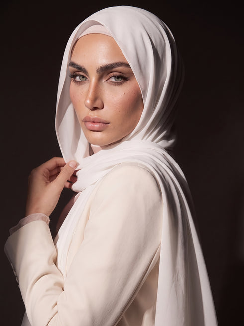 Noura Jersey Hijab - White