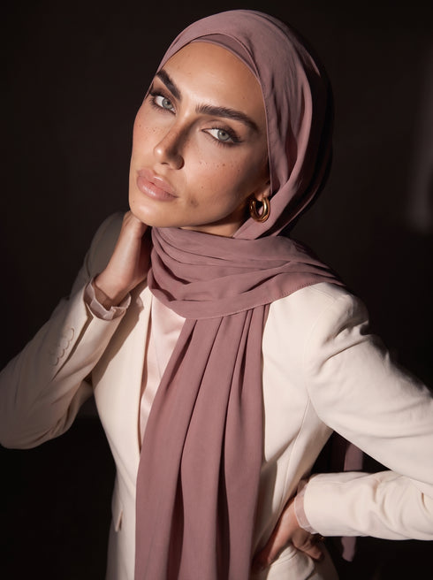 Noura Jersey Hijab - Brownish Pink