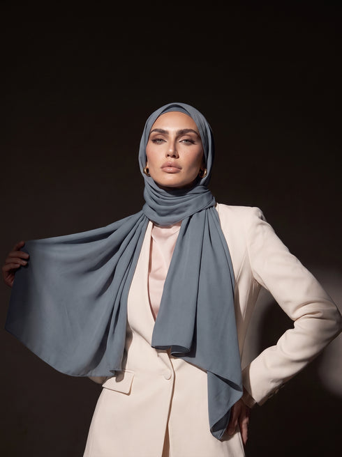 Noura Jersey Hijab - Charcoal Grey