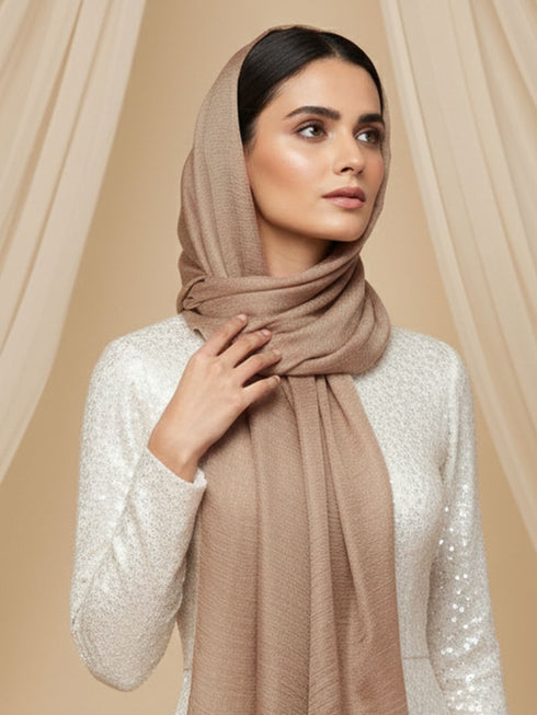 Soft Tissue Silk Hijab - French Beige