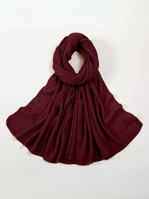 Marble Cotton Hijabs - Maroon