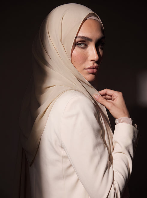 Noura Jersey Hijab - Cream