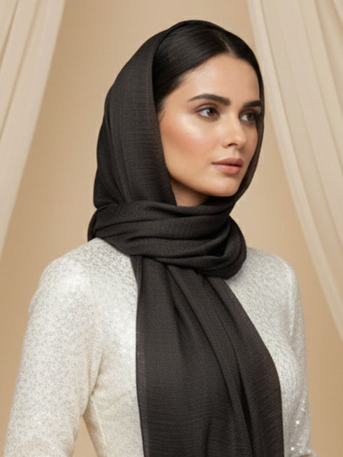 Soft Tissue Silk Hijab - Black