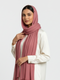 Cotton Viscose Button-Embellished Hijab - Rose Dust