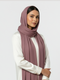 Cotton Viscose Button-Embellished Hijab - Mauve