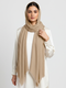 Cotton Viscose Button-Embellished Hijab - Tan Brown