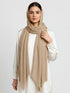 Cotton Viscose Button-Embellished Hijab - Tan Brown