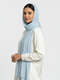 Cotton Viscose Button-Embellished Hijab - Sky Blue