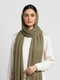 Cotton Viscose Button-Embellished Hijab - Light Olive