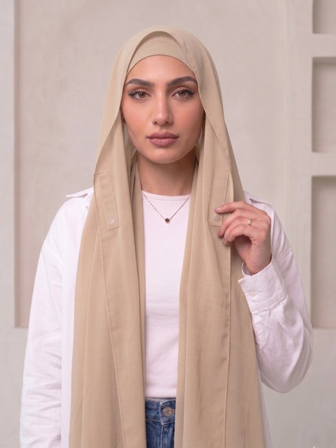 Built-in Magnet Hijab - Skin