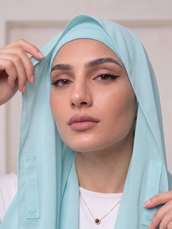 Built-in Magnet Hijab - Sky Blue