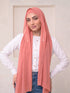 Built-in Magnet Hijab - Salmon Pink