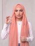 Built-in Magnet Hijab - Salmon Pink