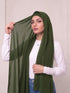Built-in Magnet Hijab - Olive
