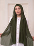 Built-in Magnet Hijab - Olive