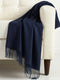 Plain Cashmere Scarves - Navy Blue