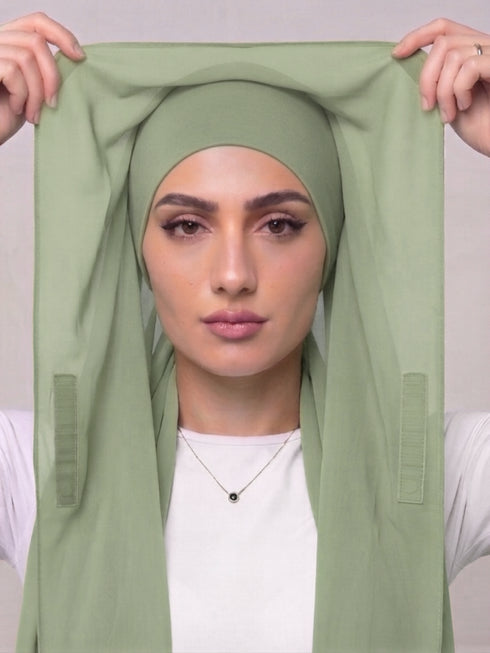 Built-in Magnet Hijab - Fern