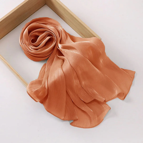 Aura Silky Organza Hijab - Burnt Orange