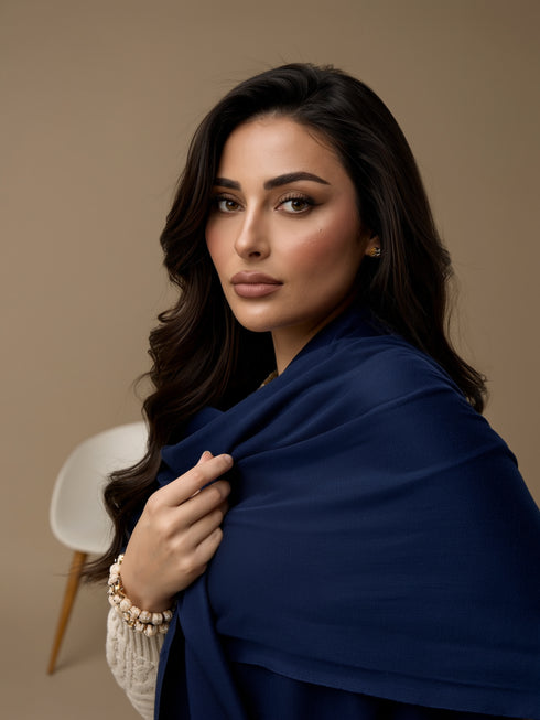 Zeba Winter Scarves - Navy Blue