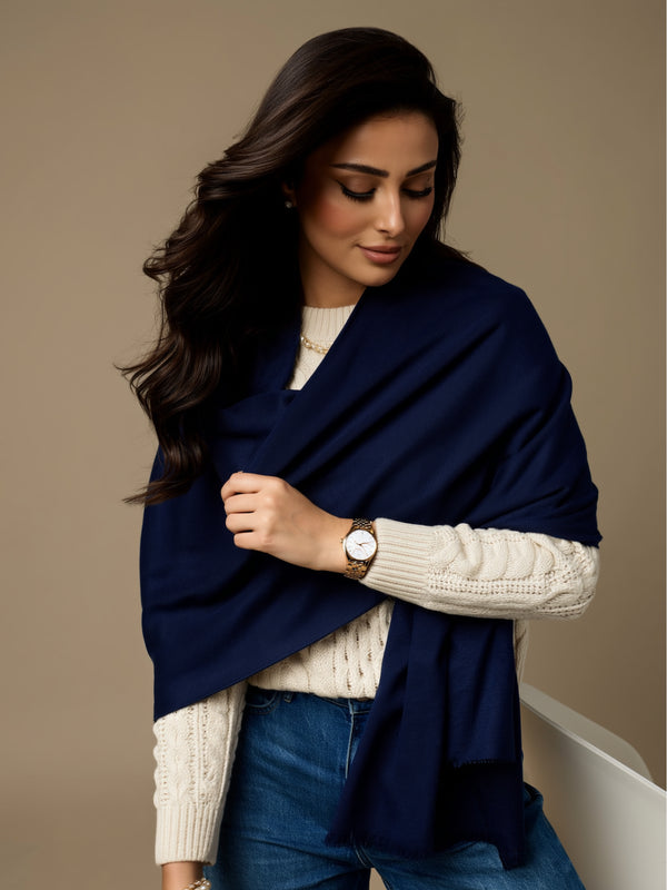 Zeba Winter Scarves - Navy Blue