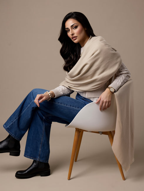 Zeba Winter Scarves - Beige