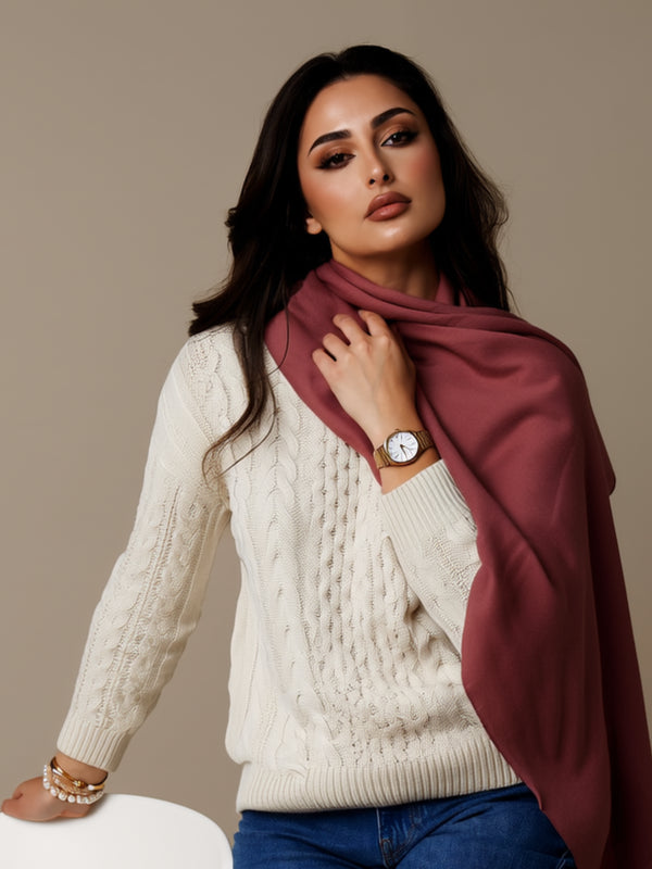 Zeba Winter Scarves - Maroon