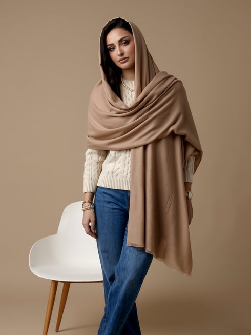 Zeba Winter Scarves - Tan Brown
