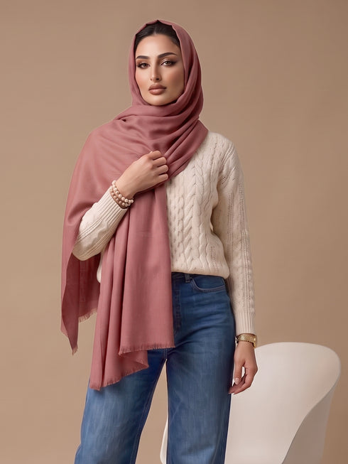 Zeba Winter Scarves - Dusty Pink