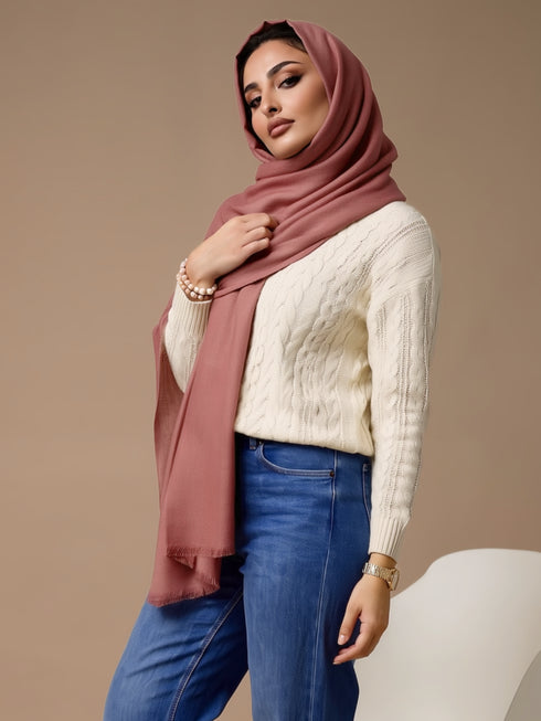 Zeba Winter Scarves - Dusty Pink