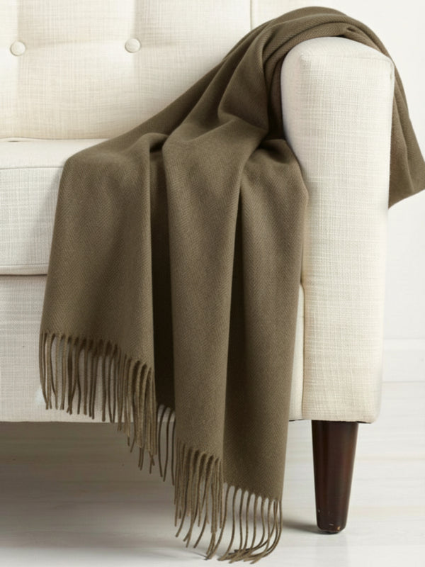 Plain Cashmere Scarves - Peanut Brown