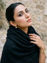 Sequins Blended Pashmina Shawl - Black