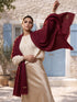 Sequins Blended Pashmina Shawl - Maroon