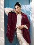 Sequins Blended Pashmina Shawl - Maroon