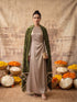 Silky Velvet Woolen Stole - Military Green