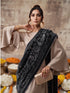 Silky Velvet Woolen Stole - Black