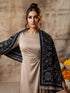 Silky Velvet Woolen Stole - Black