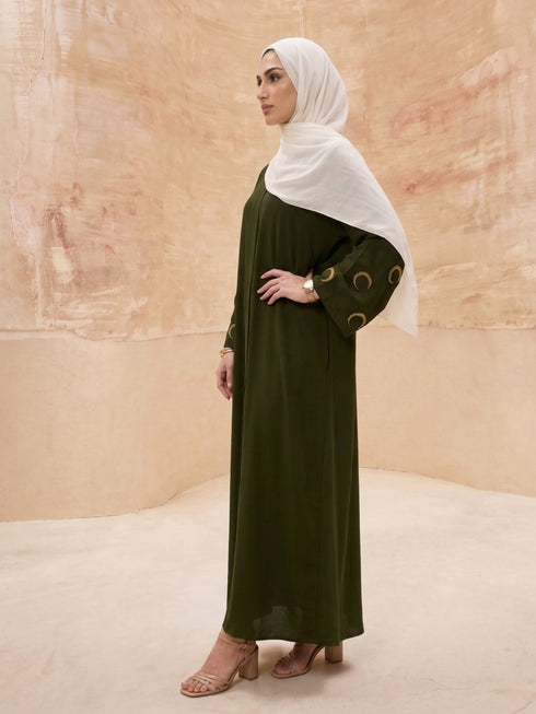 Crescent Abaya - Olive