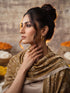 Silky Velvet Woolen Stole - Caramel