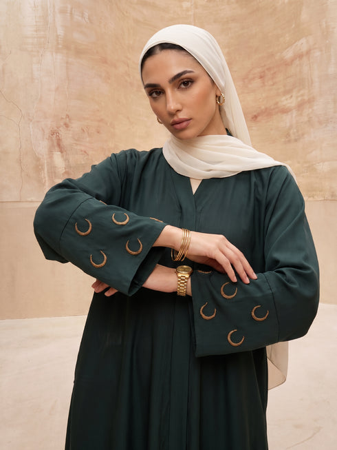 Crescent Abaya - Evergreen