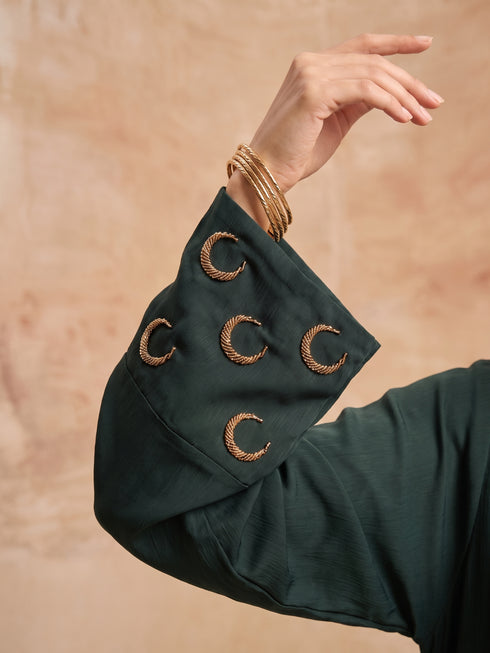 Crescent Abaya - Evergreen