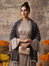 Silky Velvet Woolen Stole - Dark Grey